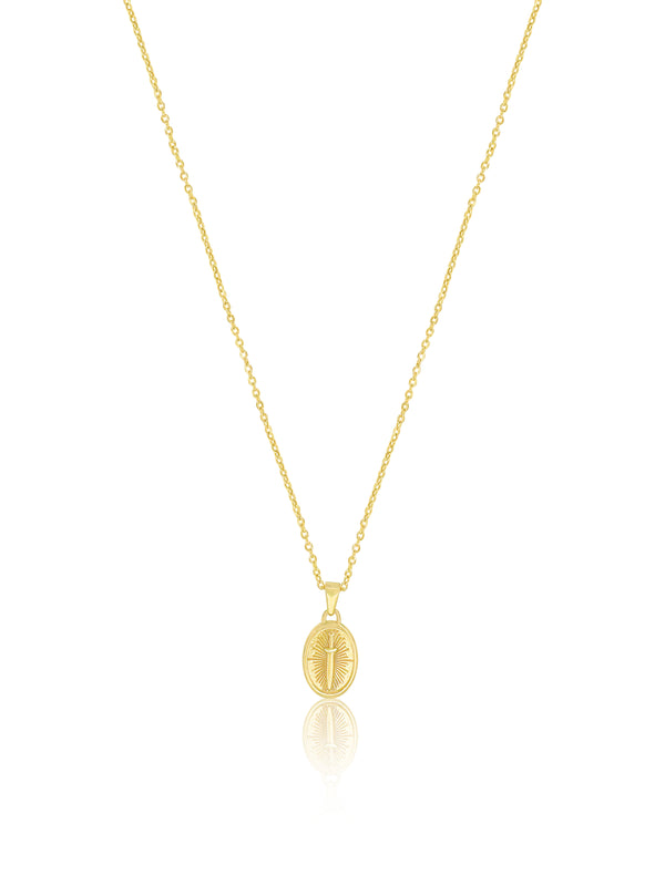 Oval Sword Necklace - Gold