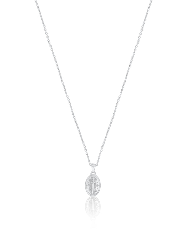 Oval Sword Necklace - Silver