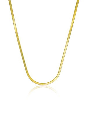 Flat Snake Necklace - Gold