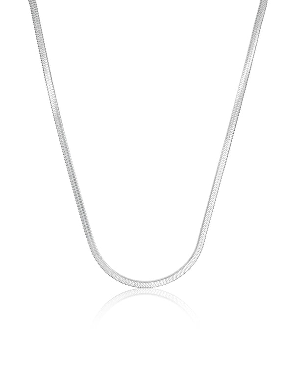 Flat Snake Necklace - Silver