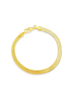 Flat Snake Bracelet - Gold