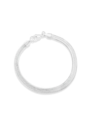 Flat Snake Bracelet - Silver