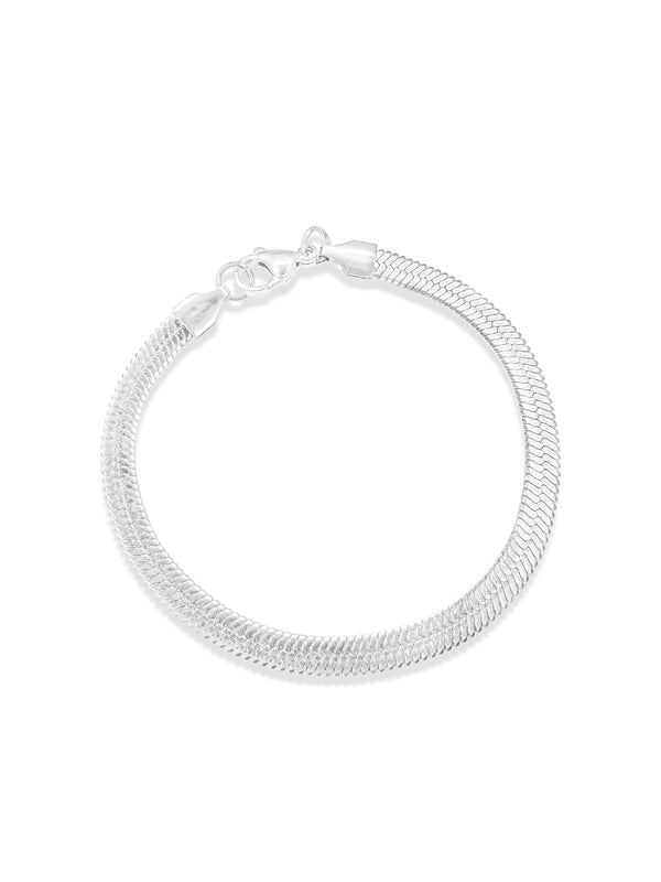 Flat Snake Bracelet - Silver