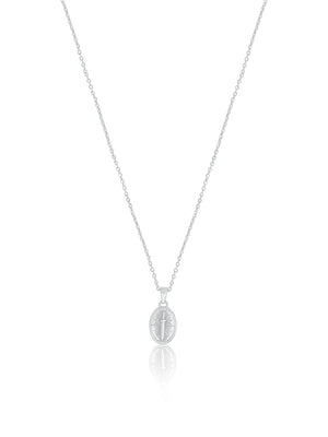Oval Sword Necklace - Silver