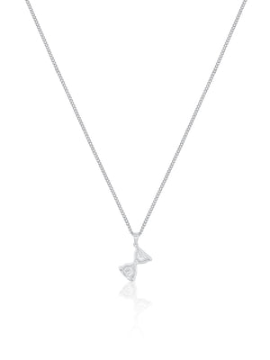 Hour Glass Necklace - Silver