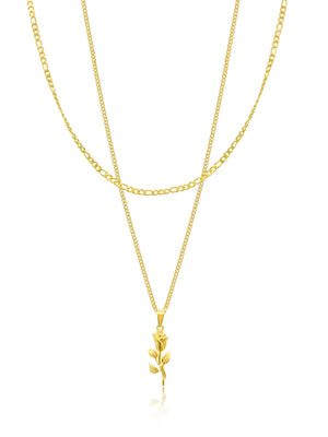 Rose Necklace Set - Gold