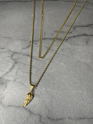 Wing Necklace Set - Gold