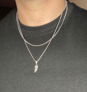 Wing Necklace Set - Silver