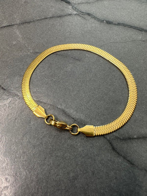 Flat Snake Bracelet - Gold