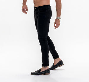 Luxe Plain Denim Jeans - Black-Forever Faithless