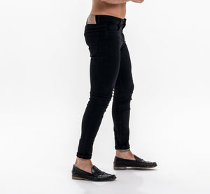 Luxe Plain Denim Jeans - Black-Forever Faithless