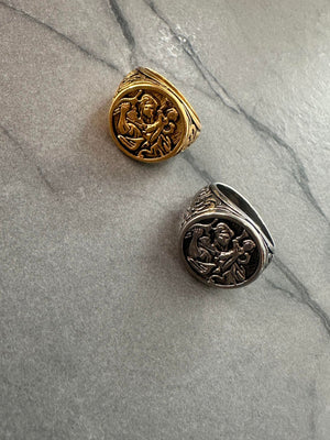Medallion Ring - Gold & Silver