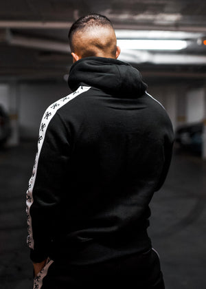 Piping Tracksuit Hoody - Black-Tracksuits-Forever Faithless
