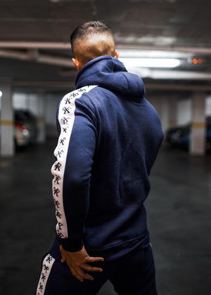 Piping Tracksuit Hoody - Navy-Tracksuits-Forever Faithless