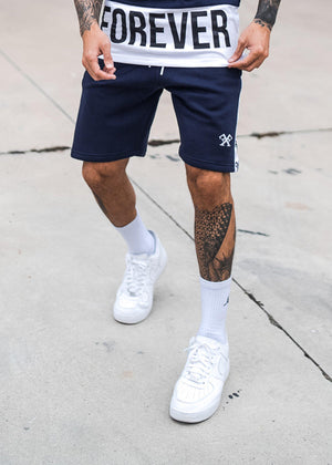 Premium Signature Piping Shorts - Navy-Forever Faithless