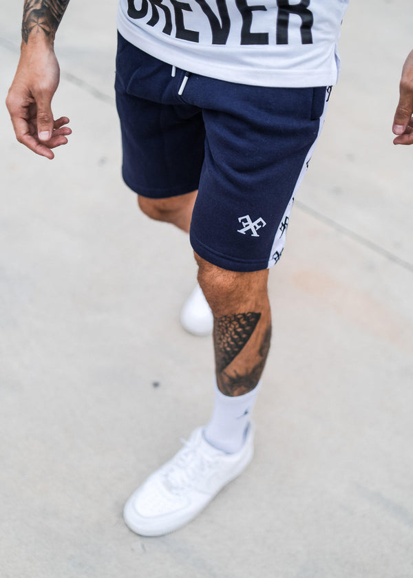 Premium Signature Piping Shorts - Navy-Forever Faithless