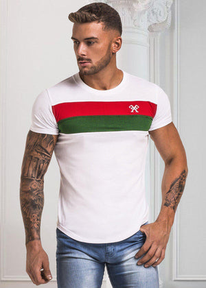 Ruben T-Shirt - White, Red & Green-Tees-Forever Faithless