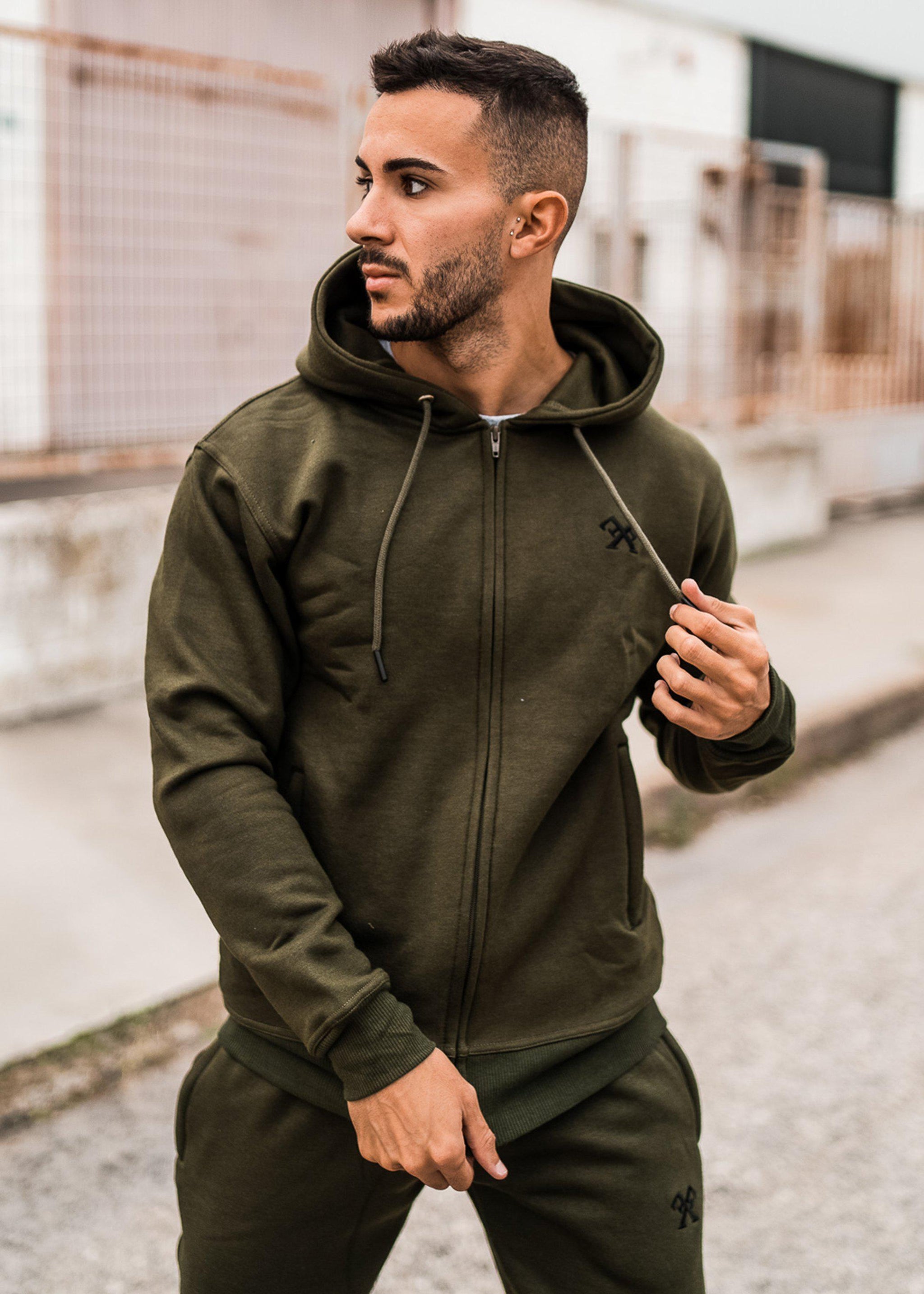 Urban Classics Basic Hoody - Olive Green Pullover With Drawstring Hood & Pocket - Comfortable XXL Sweatshirt