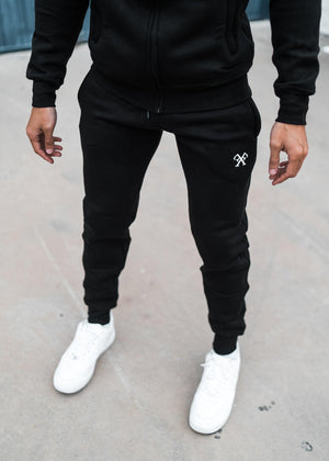 Signature Tracksuit Joggers - Black-Forever Faithless