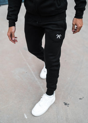 Signature Tracksuit Joggers - Black-Forever Faithless